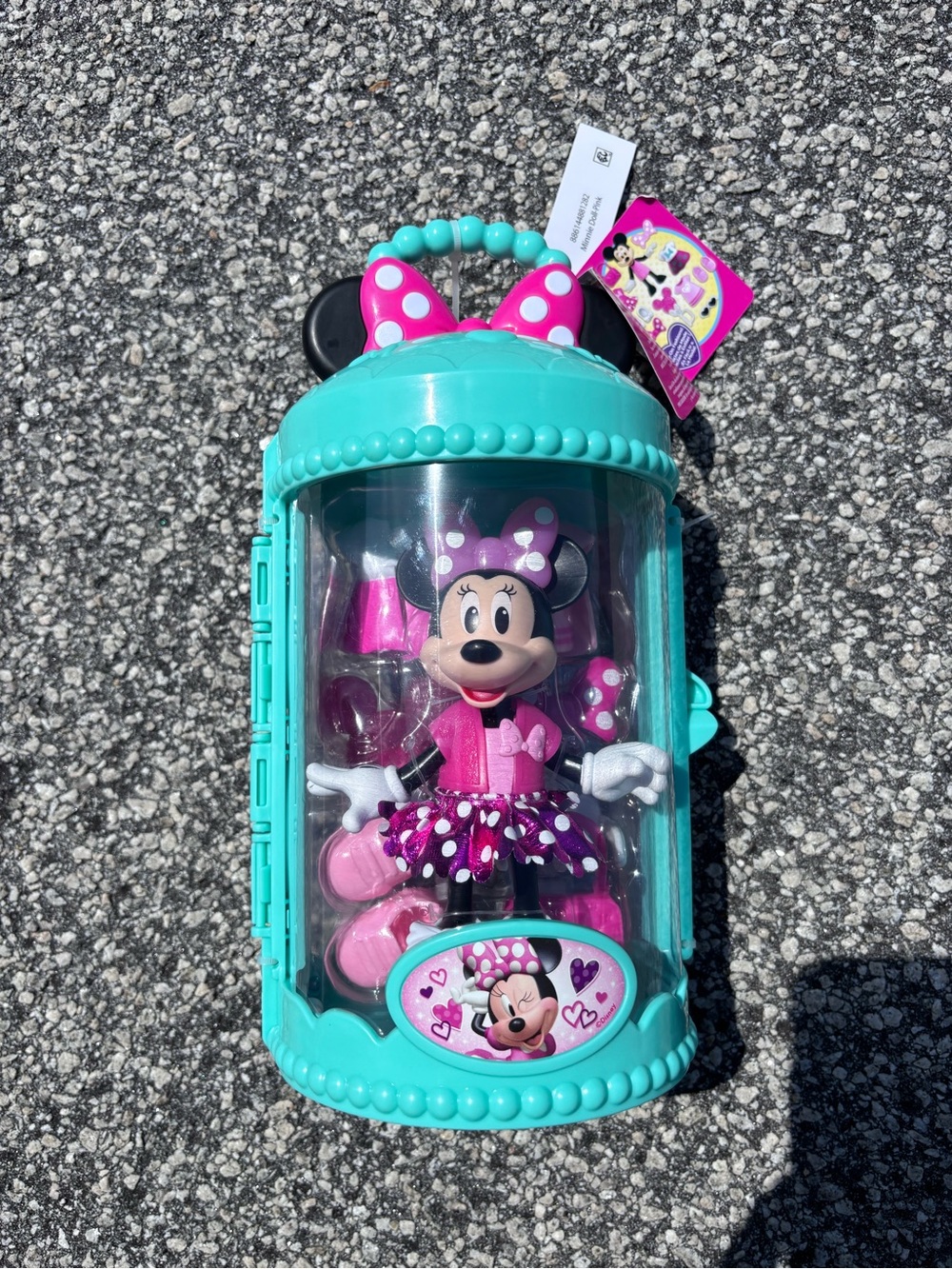 Disney Minnie Mouse Teal Carry Case with Pink Outfit and Accessories